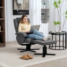 Homcom Armchairs Homcom Rocker Swivel Recliner Chair Velvet Upholstered Armchair