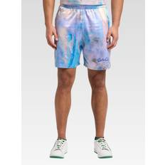 Carlo Colucci Mönstrade Läder Ornamentstickade Shorts - Blue