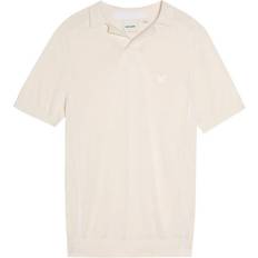 Lyle & Scott Beige Pikétröjor Lyle & Scott Seam Tipped Knit Polo T Shirt Cream