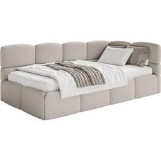 Bedpakketten Selsey Jeugdbed Incl Matras Chloe Rechts Bouclé 90x200 Beige