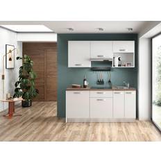 Modulkök MID.YOU Küchenzeile Mit Kühlschrank B Ca 180cm - Weiß