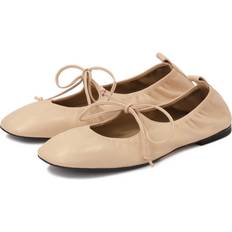 Snörning Ballerinaskor Kazar Slip-On Ballerinaskor Med Snörning På Lädersula - Pink