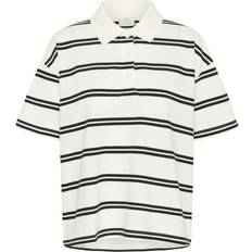 Kaffe Dame Overdele Kaffe Kapirrie Polo T-Shirt Kortærmede T-shirts - Sort/Hvid