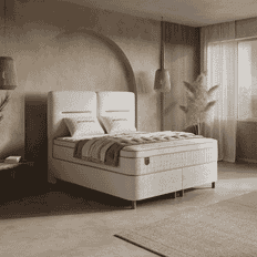 Continentaal Bedden Zelesta Oakline Boxspring Beige 160x200 cm