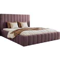 Betten & Matratzen Selsey Fiarro Polsterbett 180x200 Velours Violett Rahmenbett
