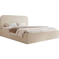 Betten & Matratzen Selsey Polsterbett Ecru 160x200 Bouclé Hellbeige Rahmenbett