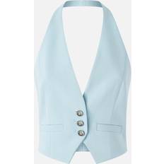 Pinko Gilet Court Dos Nu Tissu Technique - Gnawed Blue