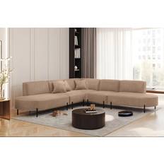 Fun-Möbel Ecksofa Designersofa Valencia Stoff Noel Beige Sofa 210cm