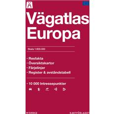 Geografi Böcker M Vägatlas Europa (Falsad, 2025)