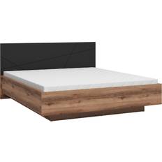 Betten & Matratzen MID.YOU Bett Forn 180x200 cm Schwarz Eiche Rahmenbett
