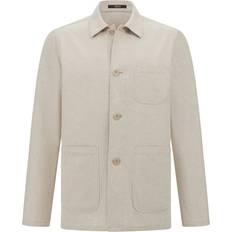 Ventilerande Kavajer Boggi Milano Bomull Sand Diagonal Skjortjacka - Beige