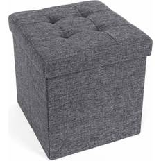 Songmics Sitzwürfel Mit Stauraum 38 Cm Grau Aufbewahrungskommode