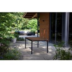 Keter Outdoor Dining Tables Keter Signature Porto Table 160 cm Walnut Black Steel