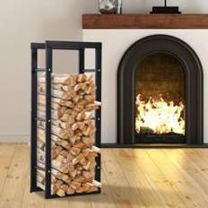 Homcom Metal Firewood Log Holder Tall Rack