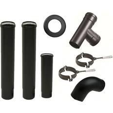 Caminetti Kit Tubi Stufa Pellet Canna DN 80 Nero