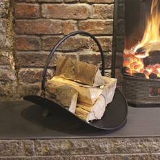 Garden Mile Black Steel Log Basket 49 x 35 x 43 cm