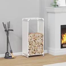White Firewood Baskets vidaXL Firewood Rack White 60x28x65 cm