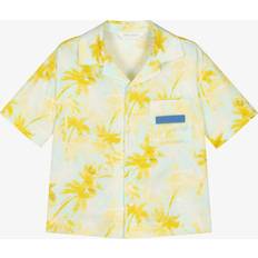 Viscose Shirts Palm Angels Tree Print Shirt - Blue/Yellow