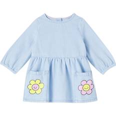 18-24M - Everyday Dresses Stella McCartney Kids Girls Blue Denim Happy Flower Dress - Blue