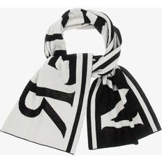Moncler Scarfs Moncler Enfant Black Ivory Logo Wool Scarf - Black/Ivory