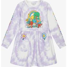 Girls Purple Tie-Dye Cotton Jersey Dress - Multicoloured