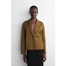 Cotton Blazers COS Single-Button Cotton Blazer - Beige