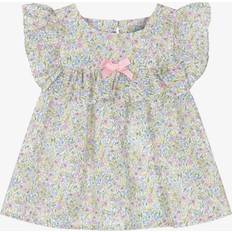 Florals Blouses & Tunics Children's Clothing Dr Kid Girls Pink Green Cotton Floral Blouse - Green/Pink