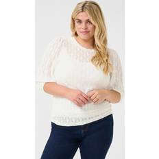 Kaffe Curve Kctia Lace Blouse Bluser Polyester - Hvid