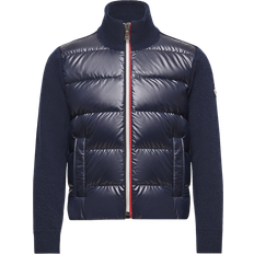Moncler Cardigans Moncler Enfant Padded Wool Zip-Up Cardigan - Blue