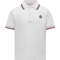 Polo Shirts Moncler Tricolour-Trimmed Cotton Piquet Polo Shirt - White