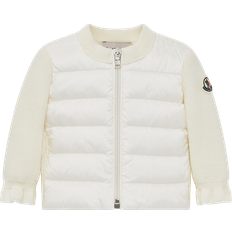 Zipper Cardigans Children's Clothing Moncler Enfant Padded Wool Zip-Up Cardigan - White