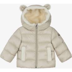 Fleece Jackets Moncler Borgan Down Padded Jacket With Fleece Lined Hood - Beige