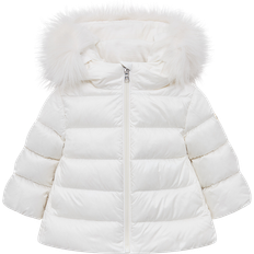 White Jackets Children's Clothing Moncler Obie Hooded Down Jacket Girl - White