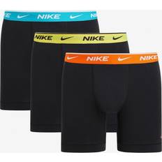 Nike Orange Men's Underwear Nike Everyday Cotton Stretch 3 Pack Boxer Briefs - Black