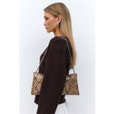 Käsilaukut Gina Tricot Slouchy Clutch Bag Snake Print - Brown