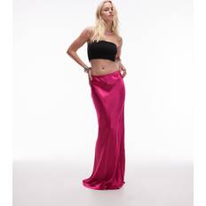 Midikjolar - Rosa Topshop Diagonalskuren Maxikjol Av Satin - Rosa