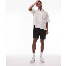 Arket Shorts Arket Seersucker Shorts With Drawstring Waist - Black