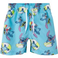 Name It Blåa Badbyxor Name It Nmmmic Stitch Long Swimshorts Wdi - Blå