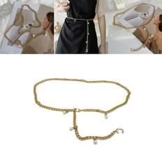 Body Chains SLOERT Gold Metal Chain Waist Chain For Women