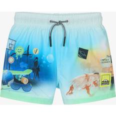 Sportswear Garment Swim Shorts Molo Retro Sports Swim Shorts - Blue/Green