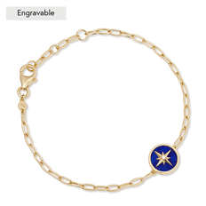 Polaris Lapis Locket Bracelet - Gold
