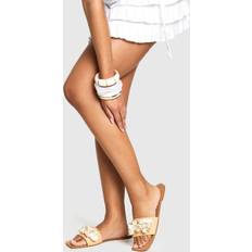 Beige Sandals boohoo Shell Embellished Sandals - Beige