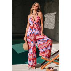 Cupshe Ember Chevron Jumpsuit - Red