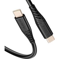 Swissten USB-C Auf USB-C Kabel 60W Schwarz 2m