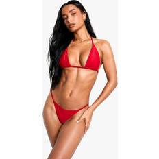 Red Bikini Tops boohoo Essentials Triangle Bikini Top - Red