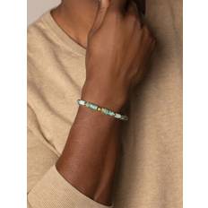 Wristband With African Turquoise Bali Heishi Beads - Yellow