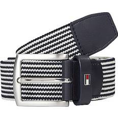 Men - Multicoloured Belts Tommy Hilfiger Square Buckle Textured Belt - Space Blue