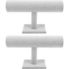 Gråa Smyckesträd Neoglint Velvet T Bar Bracelet Holder Organizer 2 Pack
