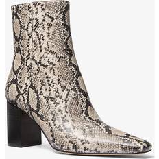 Natur Ankelboots Michael Kors Snake Embossed Leather Ankle Boot - Natural