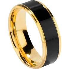 Guld - Svarta Ringar Radiant Strålande Herr Guld Ring - Svart
